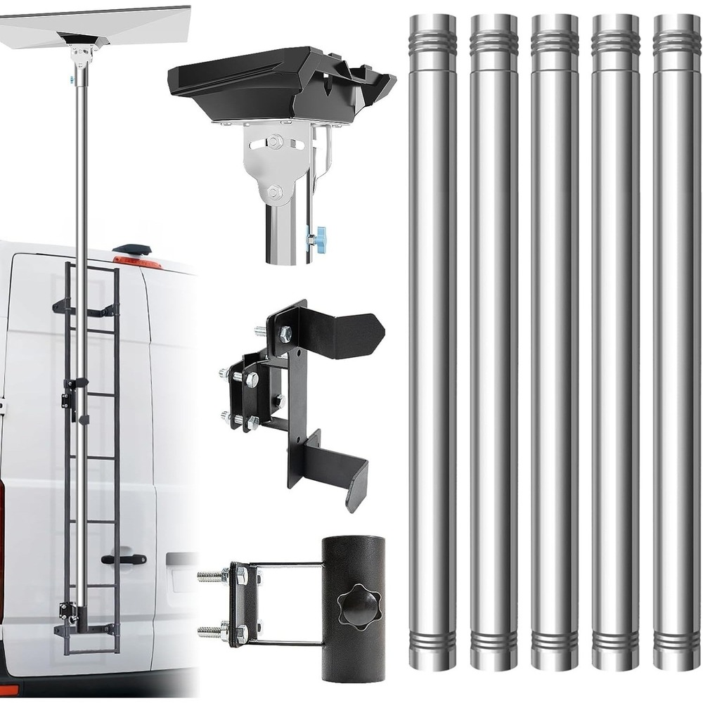 Starlink Gen 3 Pole Mount Kit Adjustable 316 Stainless Steel RV Ladder Antenna